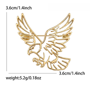 En gros Broches Aigle en Alliage Poli Creux, Épingles de Revers Aigle Volant, Bijoux de Mode Unisexe, Cadeau Style Vintage pour Homme - Product Image 5