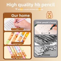 Lot de 50 crayons en baril, cadeau pour les élèves du primaire, crayons d'écriture HB, coffret de 12 crayons, fabrication chinoise