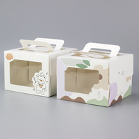 Personnalisé de Bande Dessinée Creative Design À Emporter Pain Cuisson Emballage Carton Gâteau Rouleau Avec PVC Fenêtre
