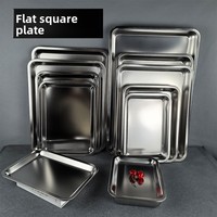 Assiettes carrées jetables Yolecen à fond plat de 0,3-0,5 mm d'épaisseur pour restauration rapide/dîner/barbecue
