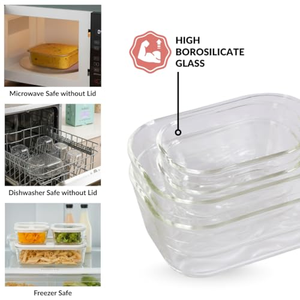 Modern Design Square <b>Glass</b> Kitchen Storage <b>Container</b> with <b>Lid</b> Microwavable Feature - Product Image 5