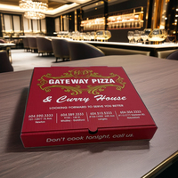 Ensemble de carton de papier kraft biodégradable populaire boîte d'emballage de pizza de restaurant de restauration rapide surface vernie emballage alimentaire de qualité supérieure