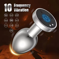 Kabelloser Wasserdichter Metall-Analdildo Vibrator mit Fernbedienung Butt Plug Prostata-Massagegerät 10 Geschwindigkeiten Erwachsenen-Sexspielzeug