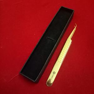 Pinzas para Extensión de Pestañas OBEXA OBT-54575444 de Acero Inoxidable de 45 Grados, Punta Puntiaguda con Agarre de Diamante, Serie Dorada, Pinzas para Volumen - Product Image 6