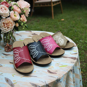 Sandales plates en cuir d'impression de mode pour femmes chaussures à plate-forme d'extérieur pour les saisons de printemps et d'automne - Product Image 5