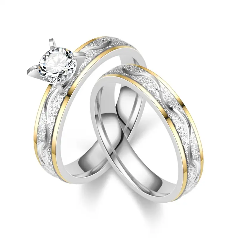 Обручальное кольцо FSR018 с квадратными кольцами из нержавеющей стали