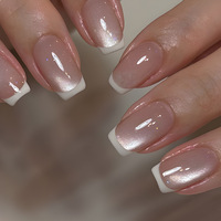 Ongles à presser longs style French Manucure, personnalisables avec logo, petites séries, styles variés, OEM ODM, vente en gros, approvisionnement direct