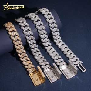 Fashion Jewelry 18mm Hip Hop Style Moissanite Diamond <strong>Iced</strong> <strong>Out</strong> Brass Mens <strong>Cuban</strong> <strong>Link</strong> <strong>Chain</strong> - Product Image 3