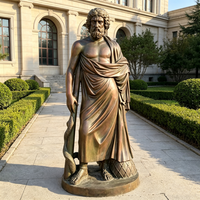 Décoration de jardin extérieure, statue en bronze coulé de grand format représentant Asclépios, dieu grec de la médecine et des médecins