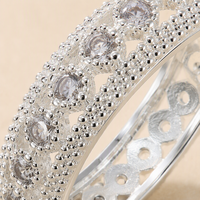 Bague large en laiton plaqué rhodium ajourée avec zircon blanc CZ serti à griffes, bijoux personnalisés Mylove pour femme, cadeau élégant
