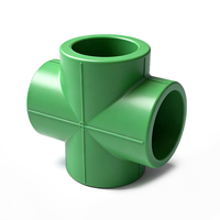Raccord croisé égal en polypropylène PPR, connecteur 4 voies pour alimentation en eau chaude et froide, raccord à sertir par fusion