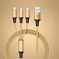 Câble de charge USB multifonction, chargeur de téléphone, câble de données USB tressé en nylon, type C 3 en 1, grandes réductions, personnalisation du logo, 3 en 1