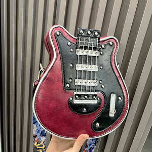 Çantalar ve çanta kadınlar için lüks tasarımcı deri Crossbody omuzdan askili çanta el yapımı gitar şekli çanta çanta - Product Image 3