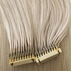 Facile à installer 6D première génération blond <span class=keywords><strong>extension</strong></span> <span class=keywords><strong>de</strong></span> <span class=keywords><strong>cheveux</strong></span> humains 10 rangées/feuille double boucle dessinée micro anneau pré-liaison 6D <span class=keywords><strong>extension</strong></span> <span class=keywords><strong>de</strong></span> <span class=keywords><strong>cheveux</strong></span> - Product Image 2