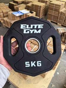 Disques de musculation noirs à dix côtés avec logo personnalisé pour haltères et entraînement de musculation - Product Image 5