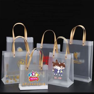 New Fashion Custom Logo Printed <b>Clear</b> Outdoor Transparent PP Shopping <b>Tote</b> <b>Bag</b> Rope Handle - Product Image 1