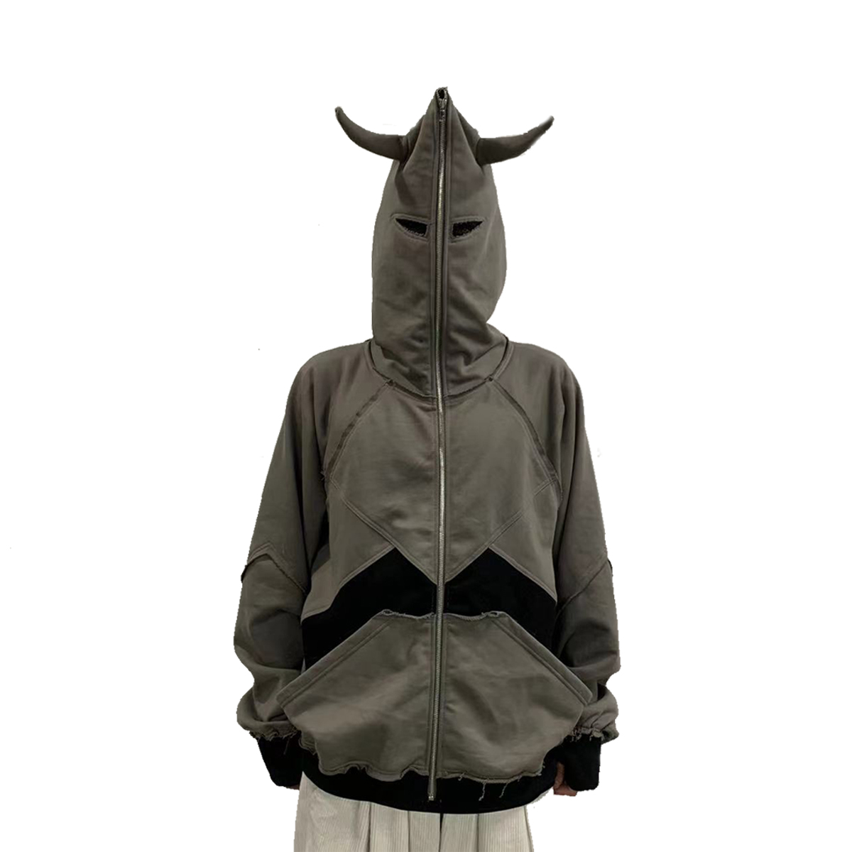 【REFLEM】Zip up hoodie with horns ACRO TOKYO][REFLEM] Cropped Zip-Up Hoodie with Horns