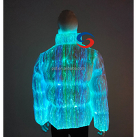 Veste matelassée à fibres optiques LED lumineuses