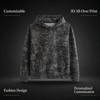 Sweat à capuche personnalisable avec impression 3D intégrale, 100 % polyester, respirant, style streetwear pour une utilisation décontractée en extérieur