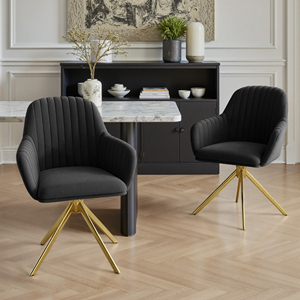 Silla de Comedor Moderna Ecológica Tapizada en Terciopelo con Respaldo Acanalado y Patas de Metal Dorado para Hogar, Oficina y Bodega - Product Image 1