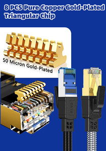 Cable Ethernet Cat 8 de 40 Gbps y 2000 MHz, Cable de Red Plano con Trenzado de Nailon RJ45 para Internet, Laptop y Router - Cables de Comunicación - Product Image 3