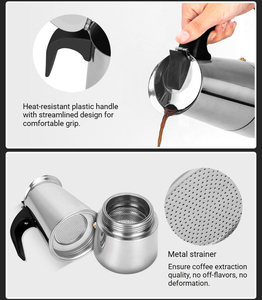 Cafetera <span class=keywords><strong>Moka</strong></span> de Acero Inoxidable Personalizable, Cafetera Espresso Estilo Francés para Uso Mayorista en Cafeterías y Restaurantes Europeos - Product Image 5