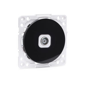 Toma de TV 1 VA, color negro, compatible con conexiones alemanas y francesas, ideal para instalaciones de televisión y - Product Image 1