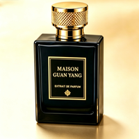 Autocollant 3D gaufré pour parfum, étiquette florale vintage en feuille d'or, décalcomanie carrée noire mate pour bouteille, étiquette de luxe pour parfum masculin