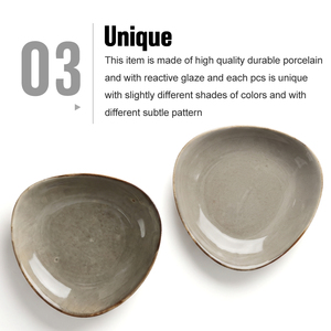 Platos de porcelana de estilo nórdico para sopa, platos de cerámica de Color gris, irregulares, reactivos, creativos, para restaurante, gran oferta - Product Image 5