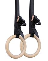 Anillo de Madera para Entrenamiento Muscular, Gimnasia, Ejercicios de Gimnasia, Dominadas con Correas de Hebilla, Entrenadores de Suspensión