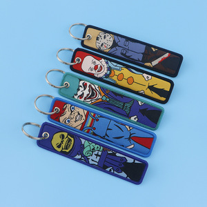 New Halloween dây móc khóa bán buôn tùy chỉnh đáng sợ ma mặt Key tag thêu Keyring chuyến bay cho Logo dệt Móc khóa Anime - Product Image 2