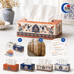 Fazzoletti di Carta Lusso Bianchi a 4 Veli, Morbidi, Spessi e Super Assorbenti, con Motivo Floreale Geometrico Anatolico Ottomano - Product Image 4