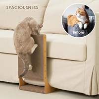 Griffoir mural vertical en bois en forme de L personnalisé avec lit intégré, jouet et outil d'affûtage des griffes tout-en-un pour chat