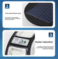 Lampe solaire LED UFO Howlighting 500W à haut lumen IP67 en ABS avec télécommande pour éclairage routier