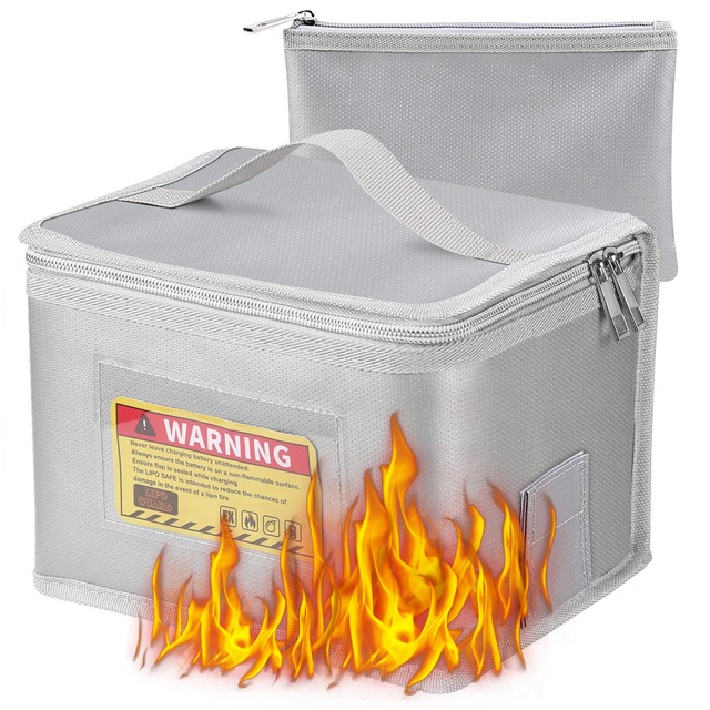 Fireproof Explosionproof Waterproof Battery Safety Storage Bag with Lipo Holder and Document Bag