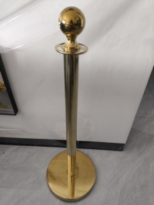 201 Stainless Steel Golden Ball Top Stanchion Queue Barrier Crowd Control Rope Post Hotel Wedding Red Carpet <strong>VIP</strong> Isolation <strong>Stand</strong> - Product Image 2