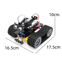 Kit Robot Éducatif Tscinbuny ZYC0053 Châssis de Char à Chenilles Programmation C++ Microcontrôleur 328 IDE Open Source Détection d'Obstacles