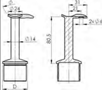 Support de main courante en acier inoxydable satiné SS316 de 48,3 mm pour escalier, angle 135 degrés