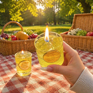 Bougie parfumée Cottage Healing, en verre, avec cristaux, au parfum de boisson pétillante au citron, pour une ambiance chaleureuse de Noël, idéale comme cadeau de décoration intérieure - Product Image 4
