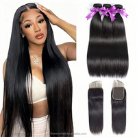Meilleure Qualité Cheveux Humains Vierges Bruts d'un Seul Donneur, Cuticules Alignées, Lisses et Ondulés, Remy 12A, 10-30 Pouces, Fournisseur Chinois, Closure