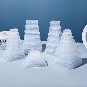 Square Transparent Plastic Storage <b>Box</b> <b>Small</b> Size Covered Jewelry Desktop Organizer Container For Earplugs Spare Parts Fishing - Product Image 3