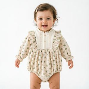 Combinaison bébé personnalisée, chaleur hivernale, 100% coton, motifs floraux doux, 3-24 mois, vente en gros de combinaisons bébé - Product Image 3