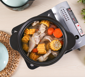 Offenes Feuer Keramiktopf Bodenverbreitete Hitzebeständigkeit Gesundheitstopf für Brei und Suppe 24cm Gasherd-Kasserolle - Product Image 5