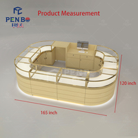 PENBO Kiosque de Luxe pour Bijoux et Parfums, Comptoir d'Exposition Personnalisable, Écologique, Robuste, Éclairage LED, Facile à Nettoyer, Options de Couleur/Taille