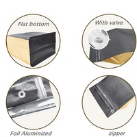 Couleur 12oz 16oz Réutilisable Ziplock Sac De Café Personnalisé imprimé Mat Feuille D'aluminium Alimentaire sac De Café emballage Fond Plat Sac De Café