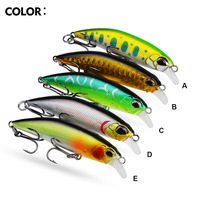 Promotion : Leurre de pêche coulant en plastique type Minnow 5cm 7cm, peinture 3D, vente en gros, appât artificiel pour jigging, fabriqué en acier et ABS