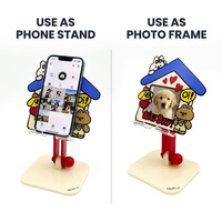 Présentoir photo 2-en-1 en forme de maison, rotatif, en acrylique, réglable, flexible, étanche, pour bureau, cadeau, OEM, logo personnalisé, tablette