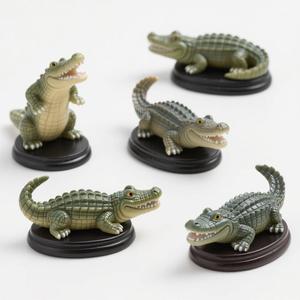 Estatuilla de resina de cocodrilo realista, escultura de reptil hecha a mano, decoración de animales detallada para el hogar/La Oficina, regalo único - Product Image 1