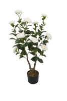 Künstlicher Kamelienbaum im Topf, realistisch, 150 cm, aus Kunststoff, immergrün, für Innen- und Außenbereich, Hochzeiten, Heim- und Einkaufszentrumsdekoration