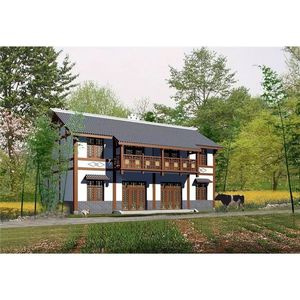 Casa prefabricada de estructura de acero ligero, estilo chino, revestida de metal, para residencia rural. - Product Image 5